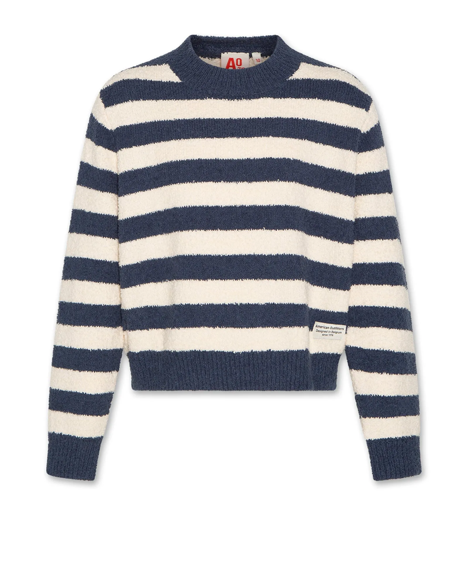 chock striped c-neck