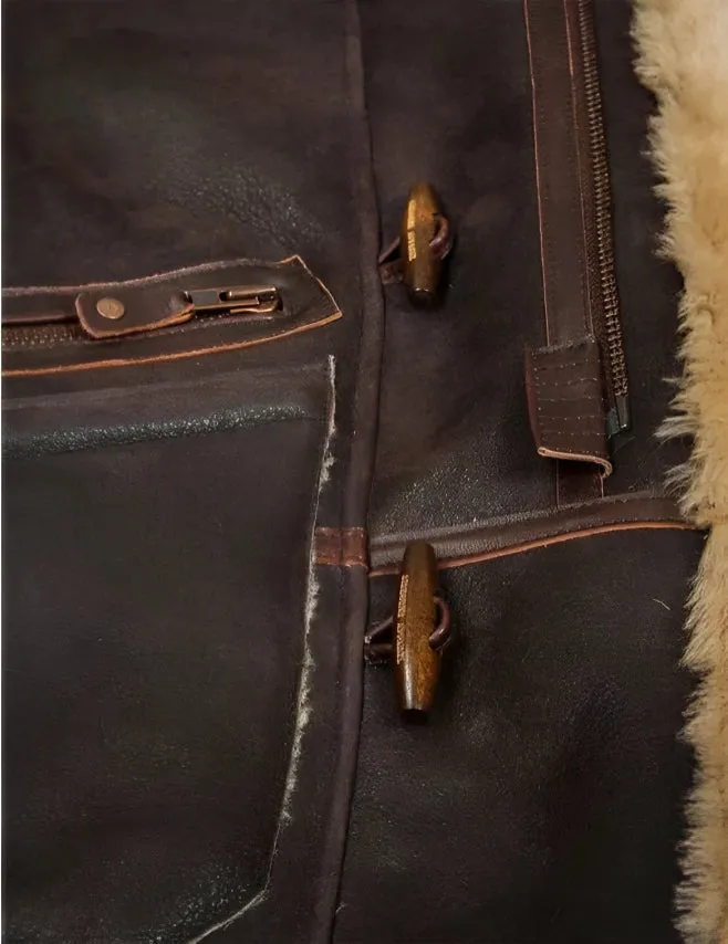 Edvard  | Classic Leather Shearling Hooded Jacket