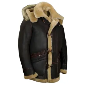 Edvard  | Classic Leather Shearling Hooded Jacket