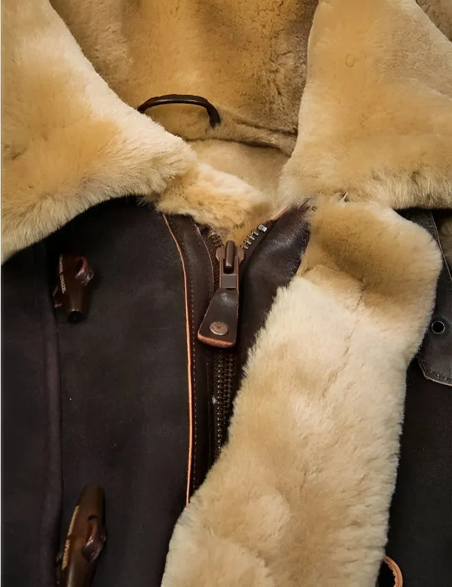 Edvard  | Classic Leather Shearling Hooded Jacket