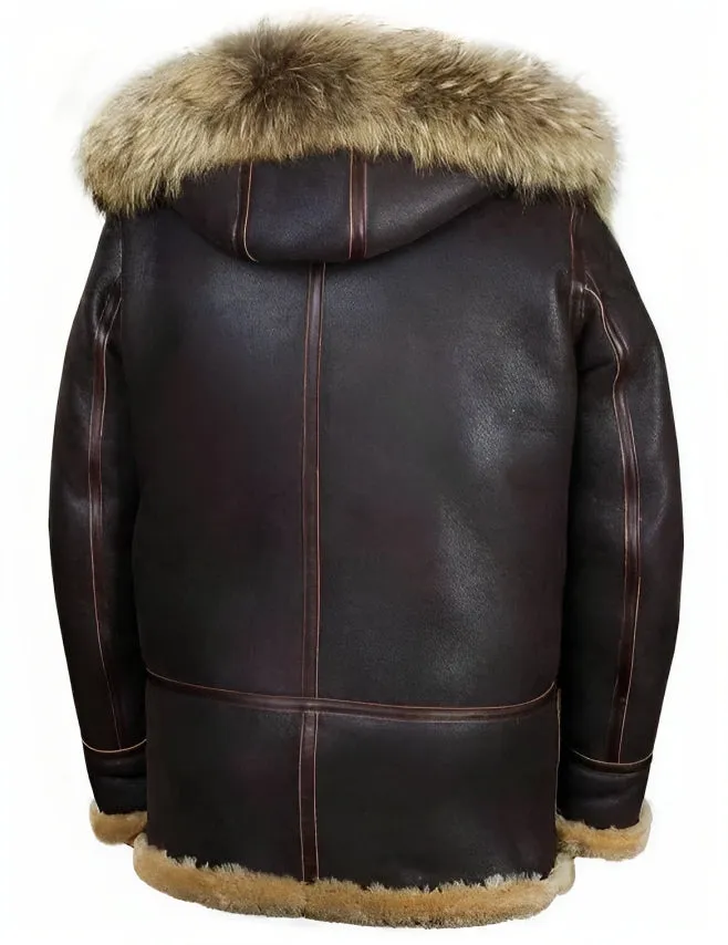 Edvard  | Classic Leather Shearling Hooded Jacket