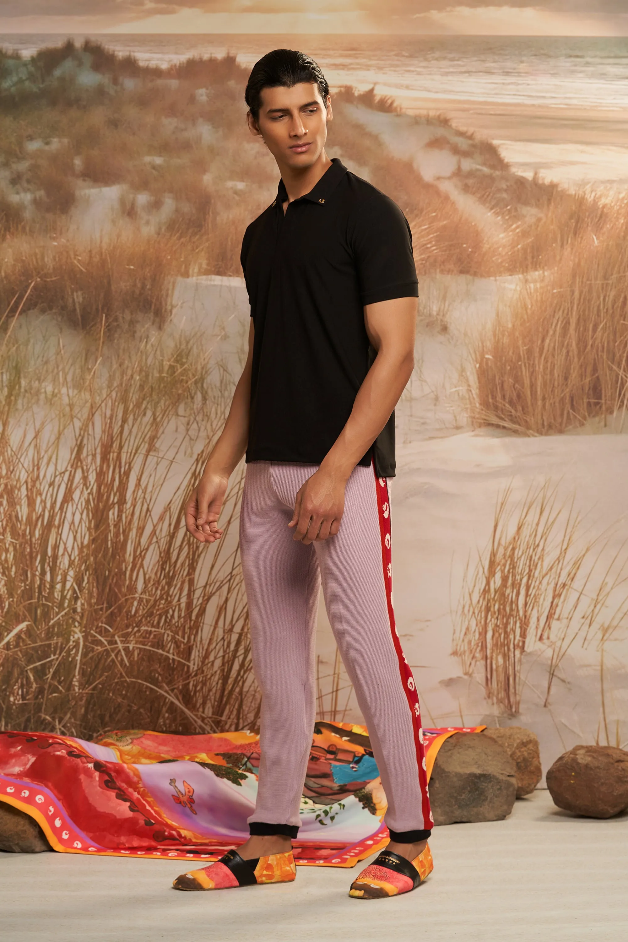 Lavender Iconoband Knit Joggers