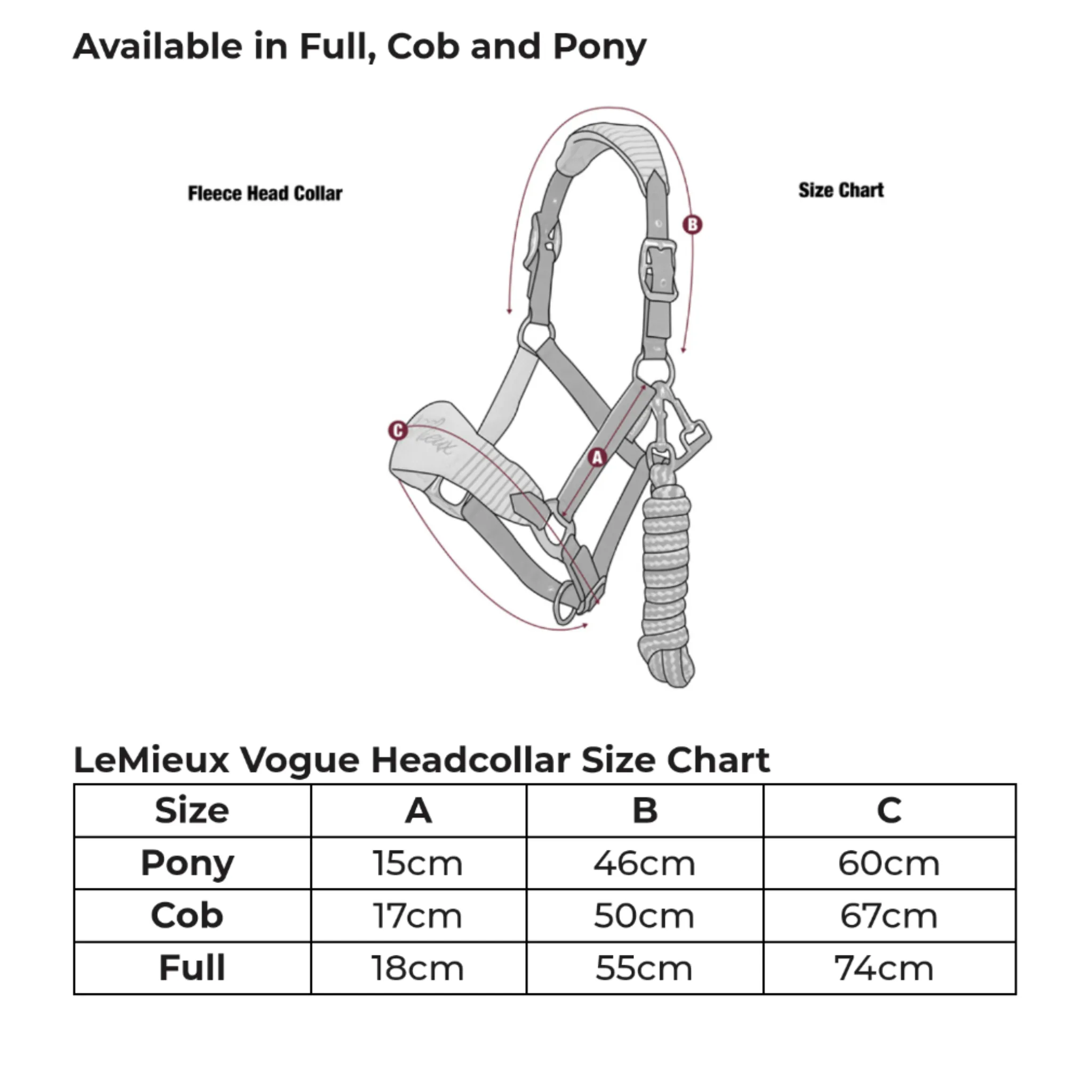 LeMieux Vogue Fleece Headcollar with Leadrope
