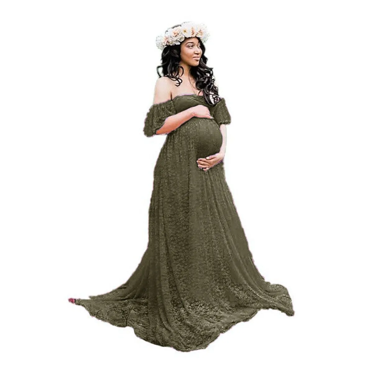 Long Maternity Photography Props Pregnancy Dress Photography Maternity Dresses For Photo Shoot Pregnant Dress Lace Maxi Gown