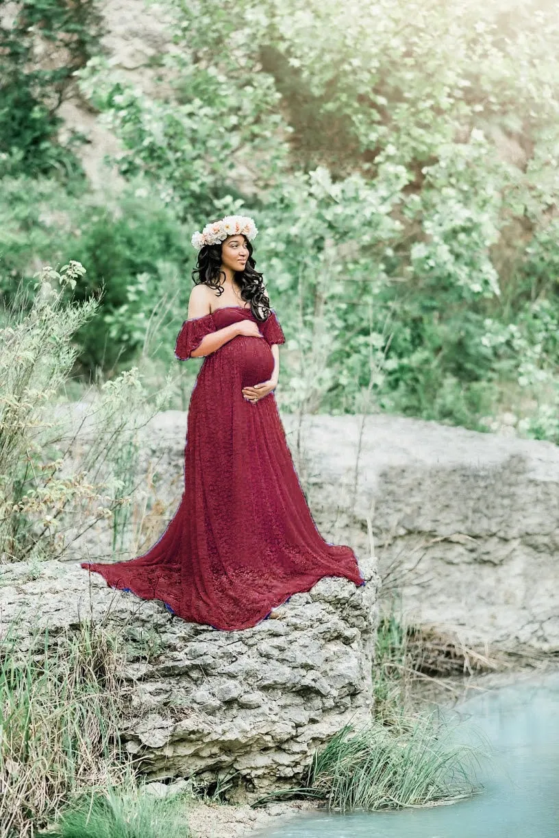 Long Maternity Photography Props Pregnancy Dress Photography Maternity Dresses For Photo Shoot Pregnant Dress Lace Maxi Gown