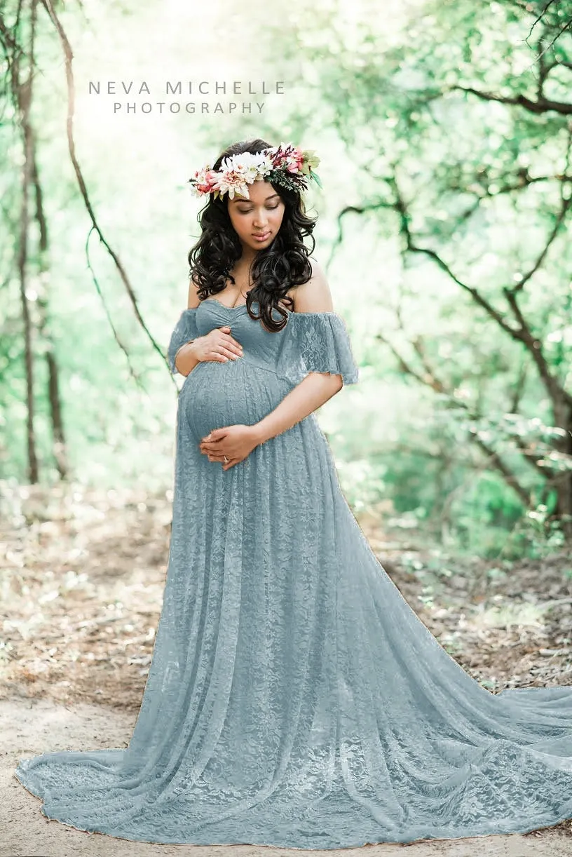 Long Maternity Photography Props Pregnancy Dress Photography Maternity Dresses For Photo Shoot Pregnant Dress Lace Maxi Gown
