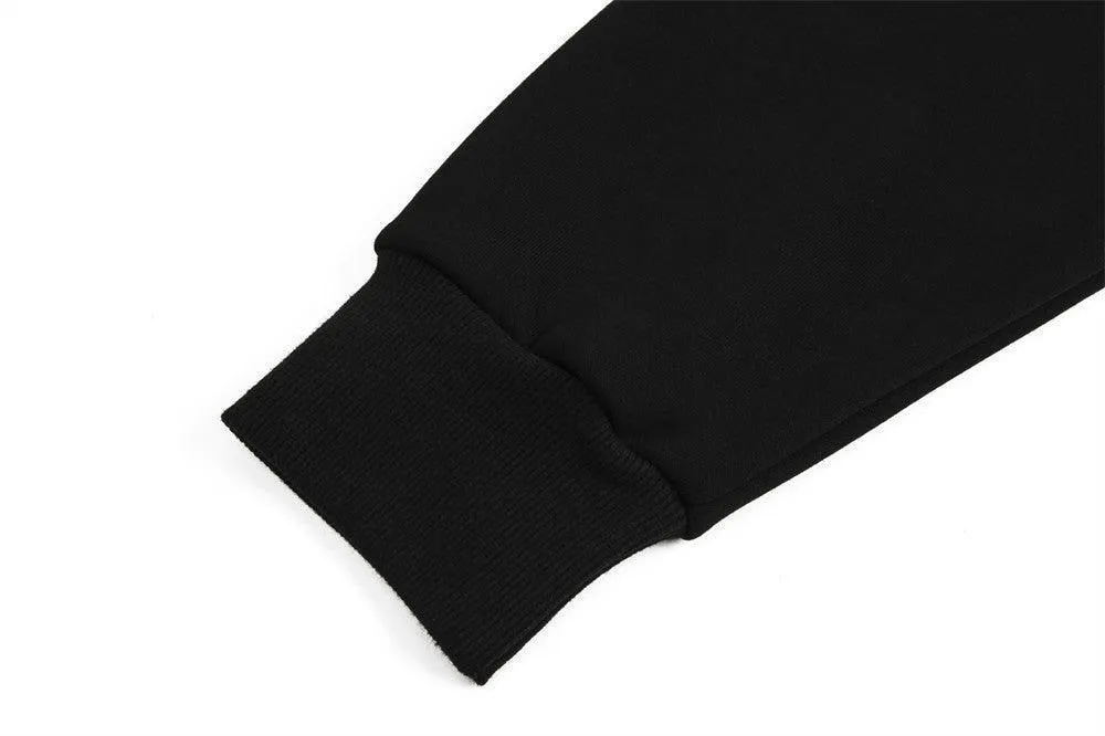 Men's European and American Style Hot Drilling Letter Loose Sweatshirt - Hooded Cotton Blend with Wool Liner