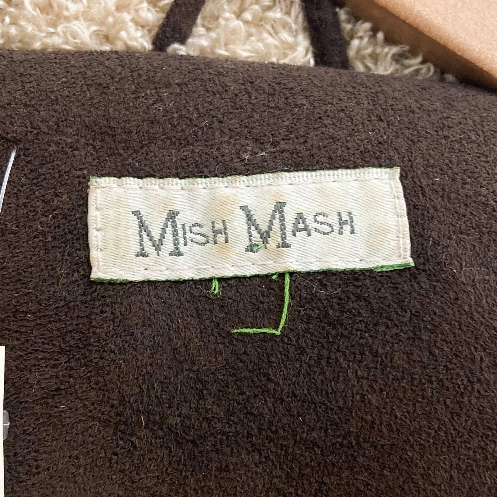 Mish Mash Brown Soft Suedette Faux Shearling Lined Coat UK 24