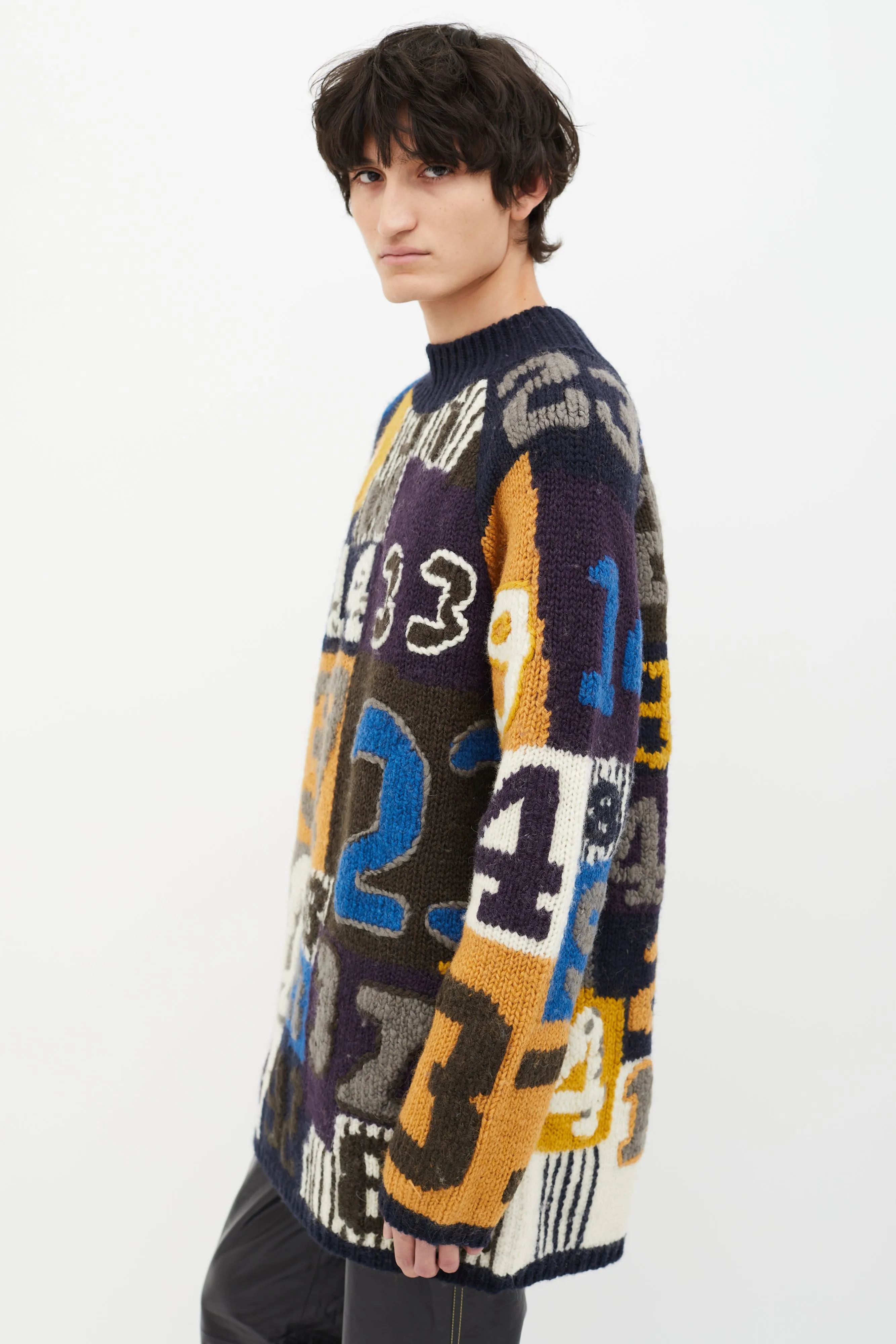 Multicolor AW 2015 Jerett Number Wool Knit Sweater