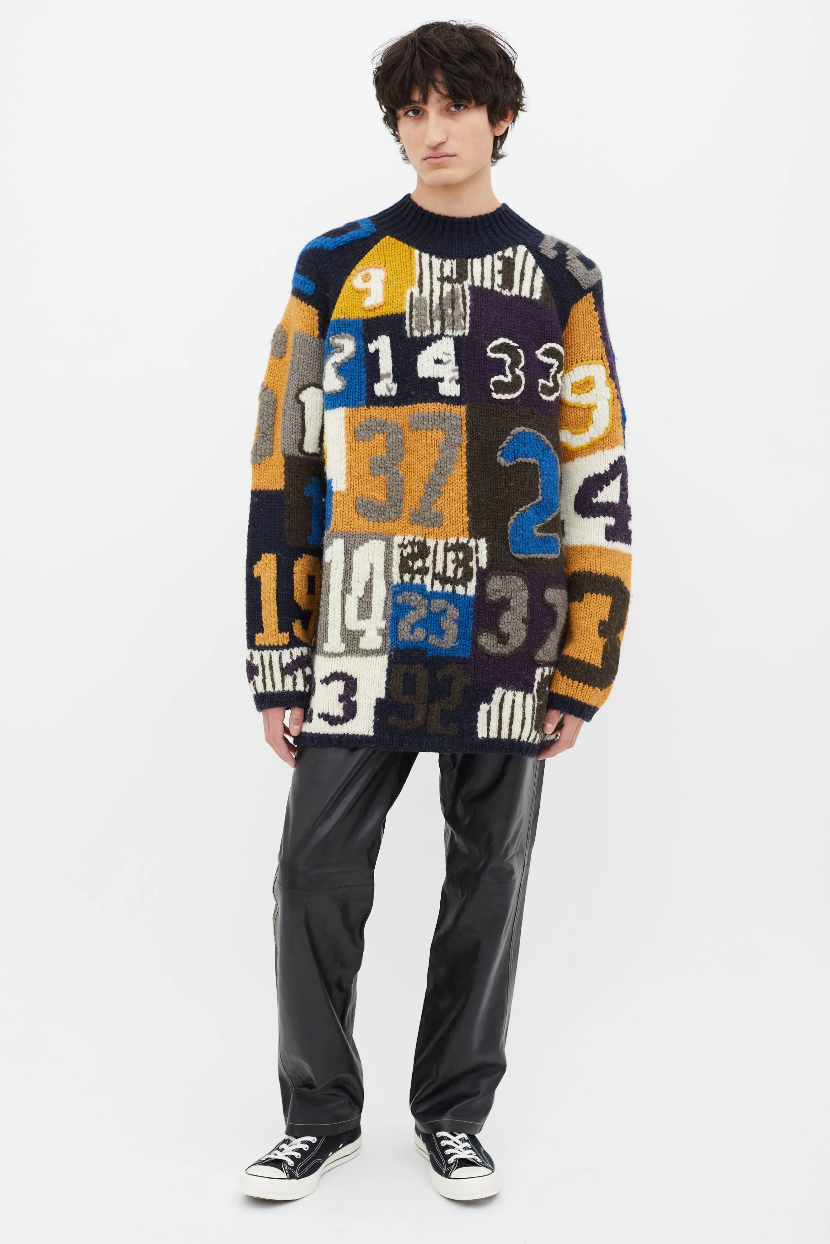 Multicolor AW 2015 Jerett Number Wool Knit Sweater