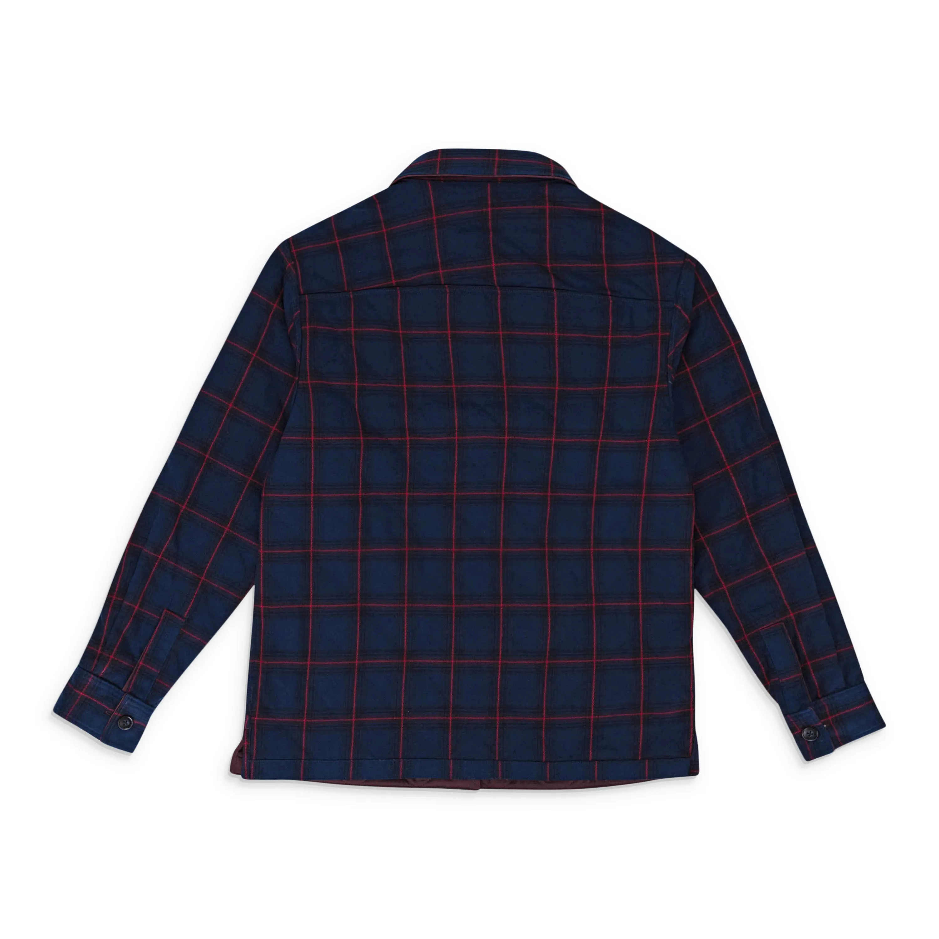 NWT FUNG LAN AND CO PLAID QUILT REVERSIBLE MAROON BUTTONDOWN SHIRT