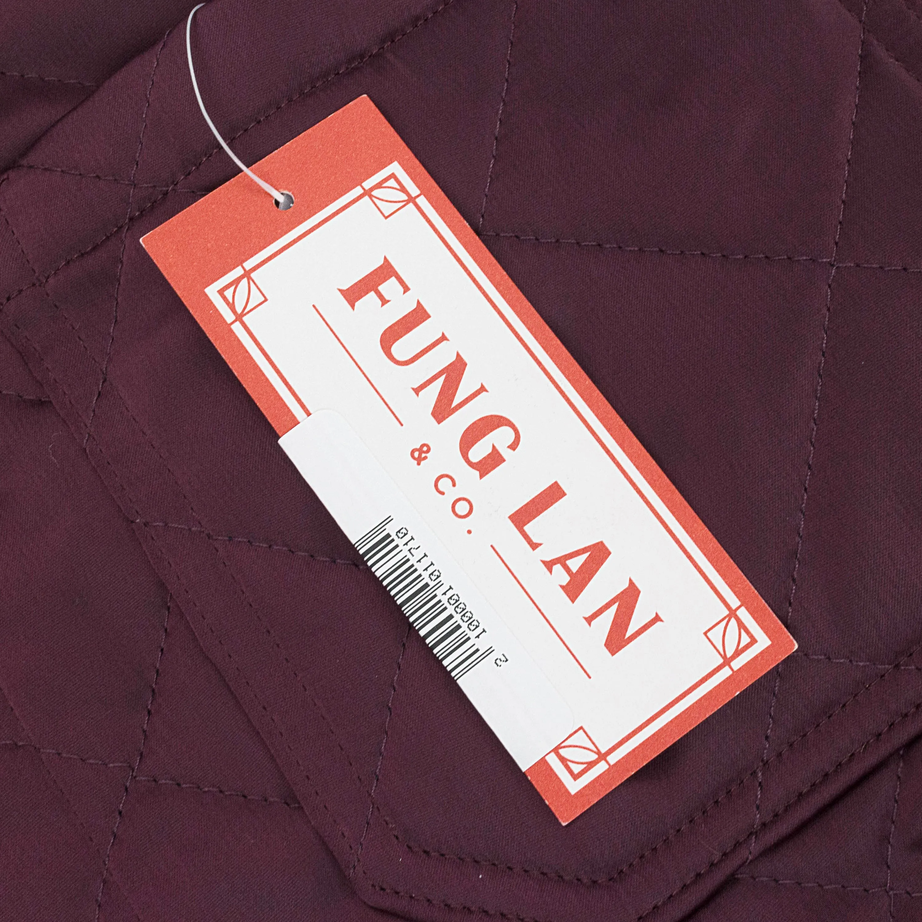 NWT FUNG LAN AND CO PLAID QUILT REVERSIBLE MAROON BUTTONDOWN SHIRT