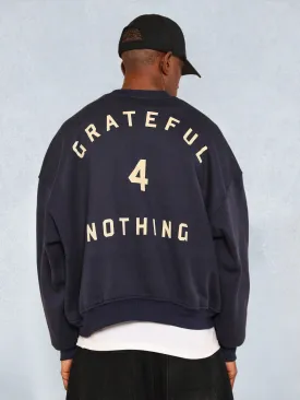 Oversized Fit Sweatshirt With Graphic Print And Pocket