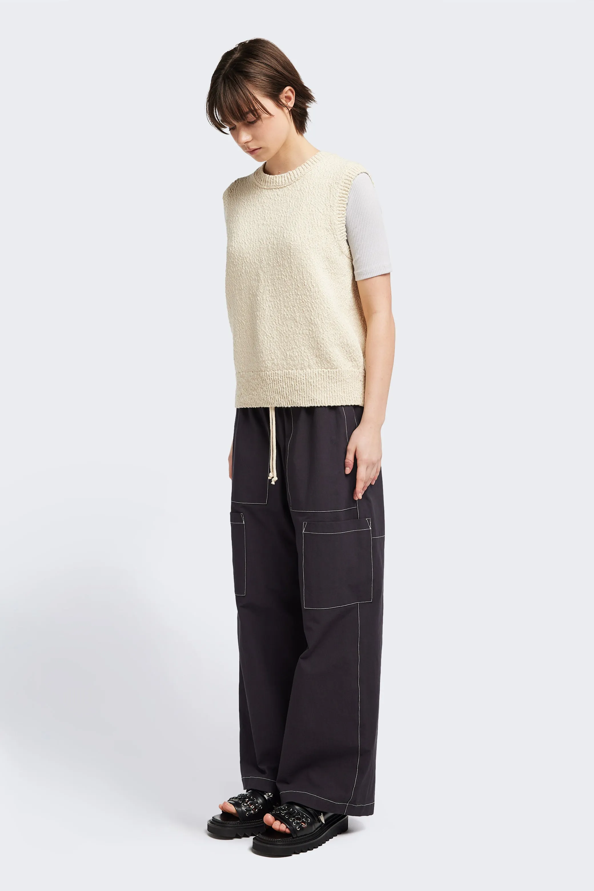 Picknicker Knit Vest - Ecru
