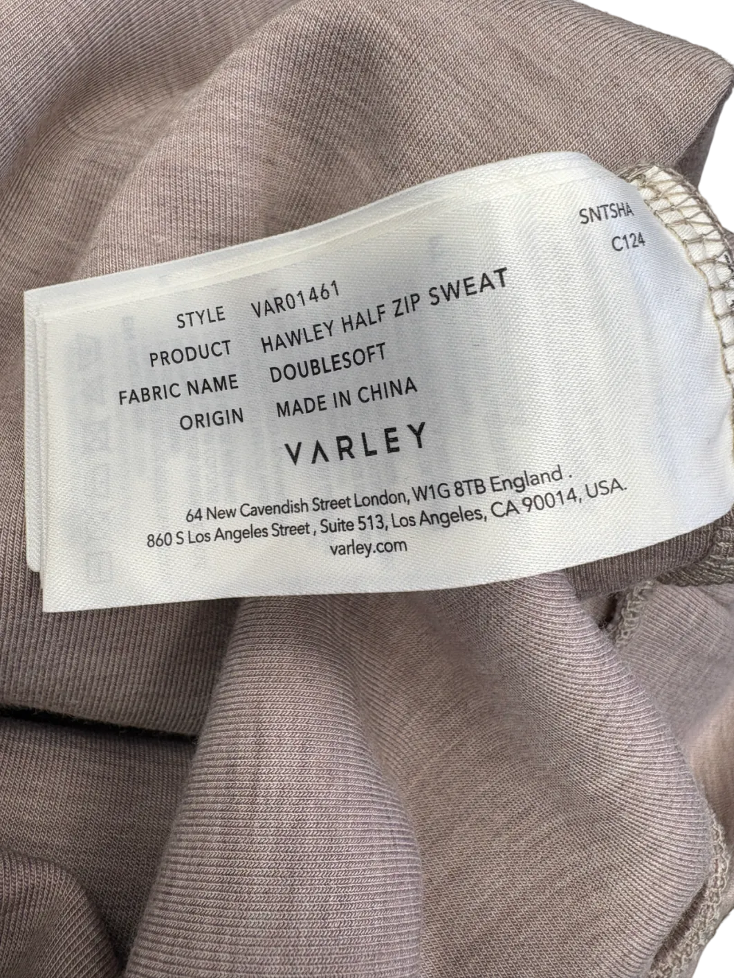 Varley Beige Doublsoft  2-piece Hawley Half Zip Sweater And Joggers set UK S