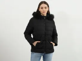 Women Solid High Neck Jacket