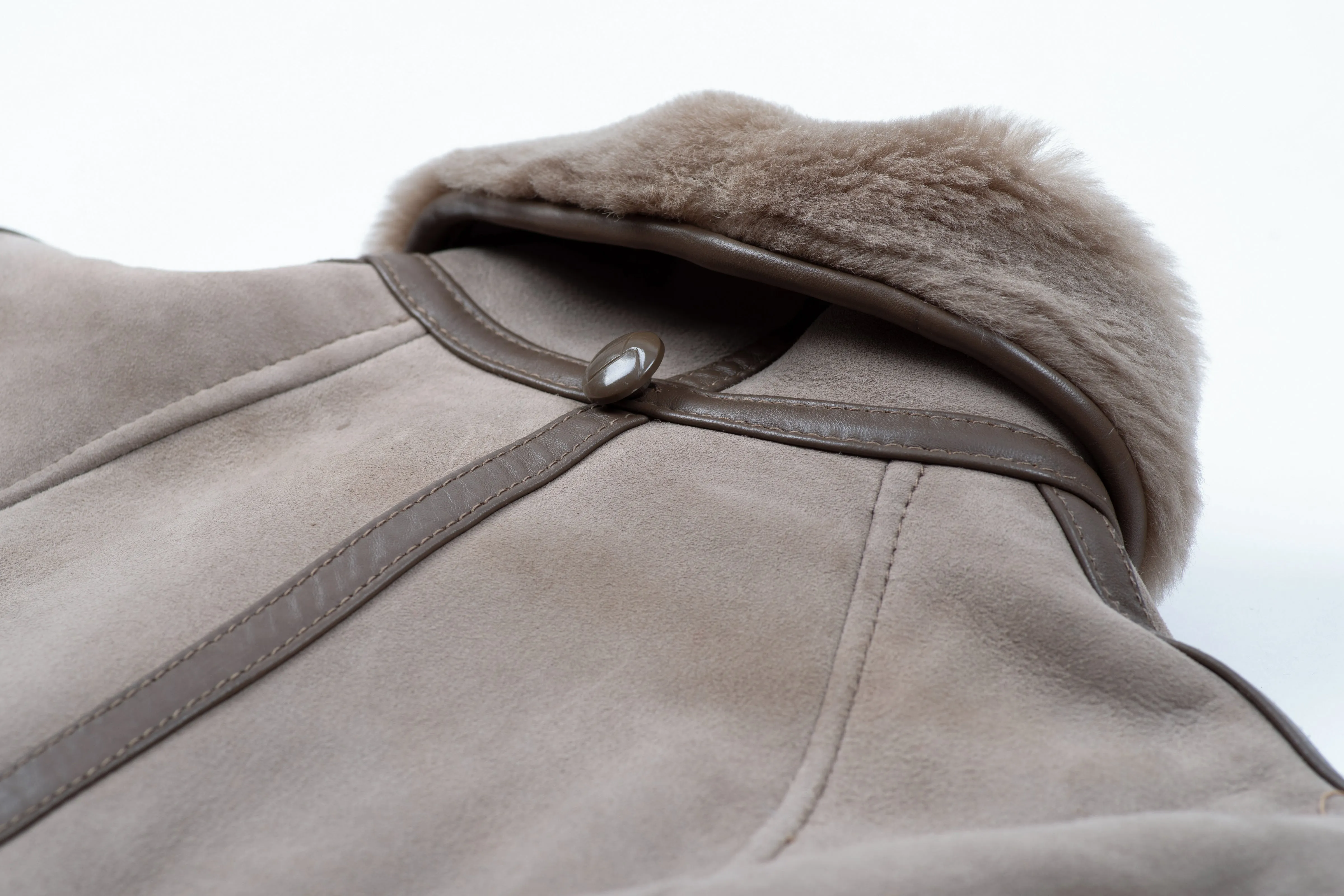 Women's Light Brown Sheepskin Shearling Coat, Size M